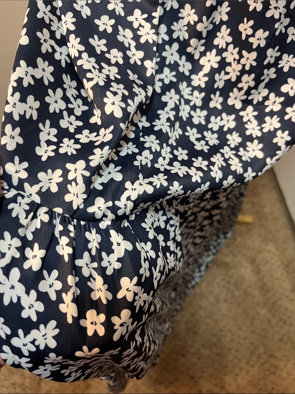 Lularoe Navy White Floral Maxi Dress Tassel Tie Sleeveless NWOT Size [Size L] - Picture 8 of 10